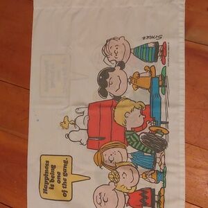 Rare 1971 PEANUTS CHARLIE BROWN SCHULZ Pillow Case (call-out)